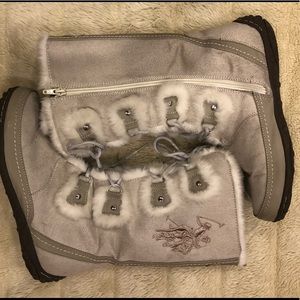 US Polo faux fur suede boots